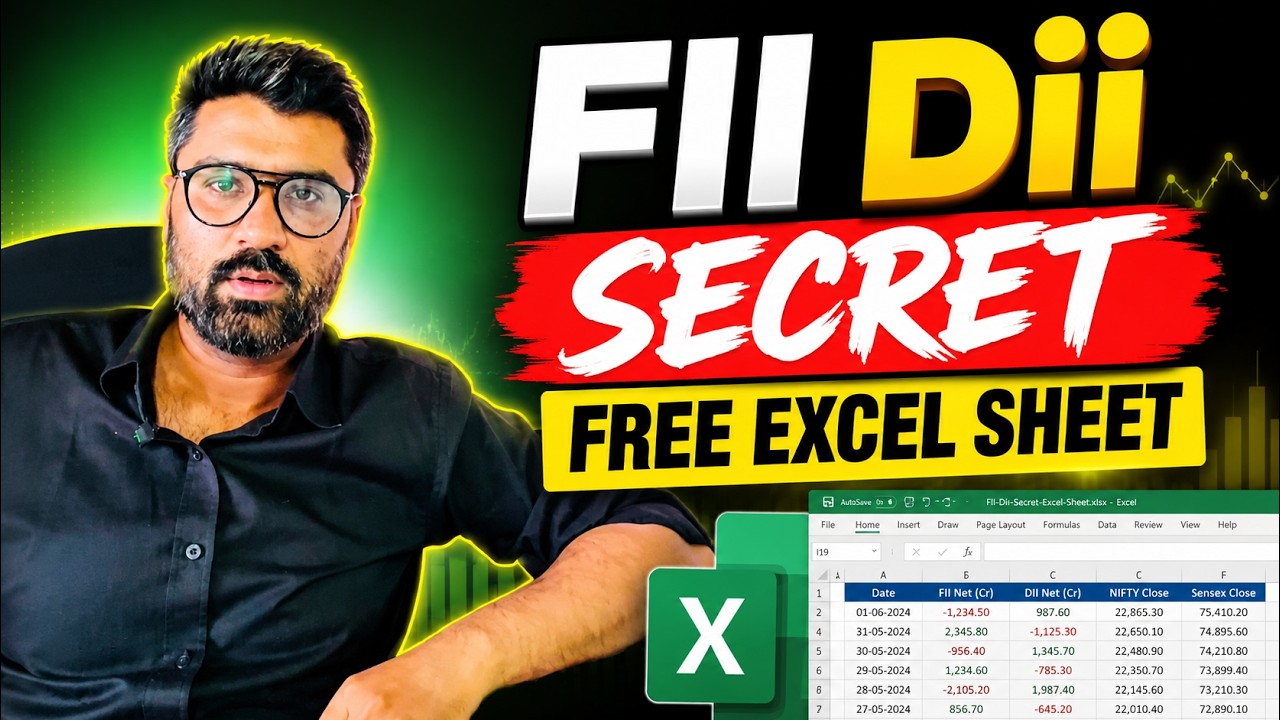 FREE FII/DII Automated Excel Sheet! 📊 | 3 Years Data Tracker Download #fiidiidata #optiontrading