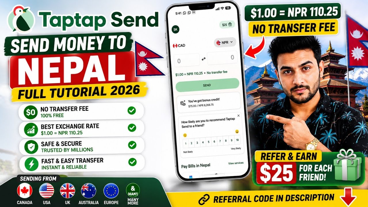TapTap Send Nepal Review 2026 | No Transfer Fee + Best Exchange Rate? 🇳🇵