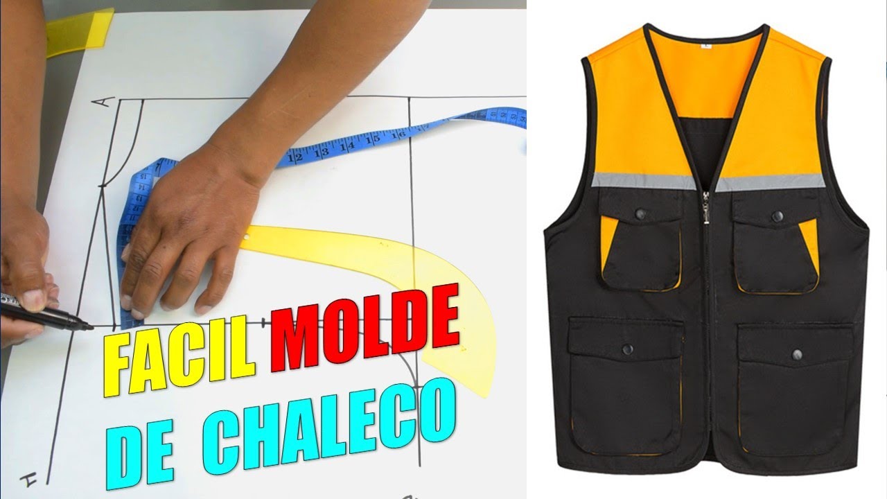 COMO HACER MOLDE DE CHALECO DE SEGURIDAD O TRABAJOS MUY FACIL Y RAPIDO-Tips de confeccion
