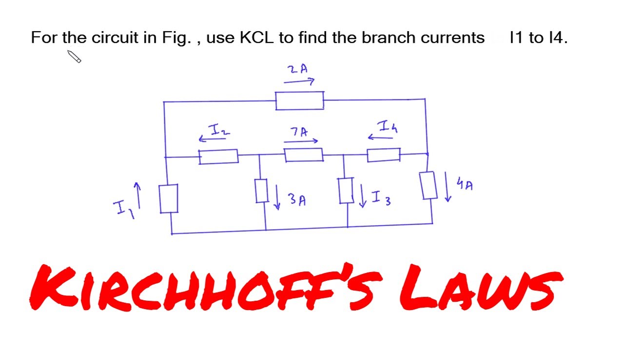 Kirchhoff&rsquo;s Laws : For the circuit in Fig use KCL to find the branch currents