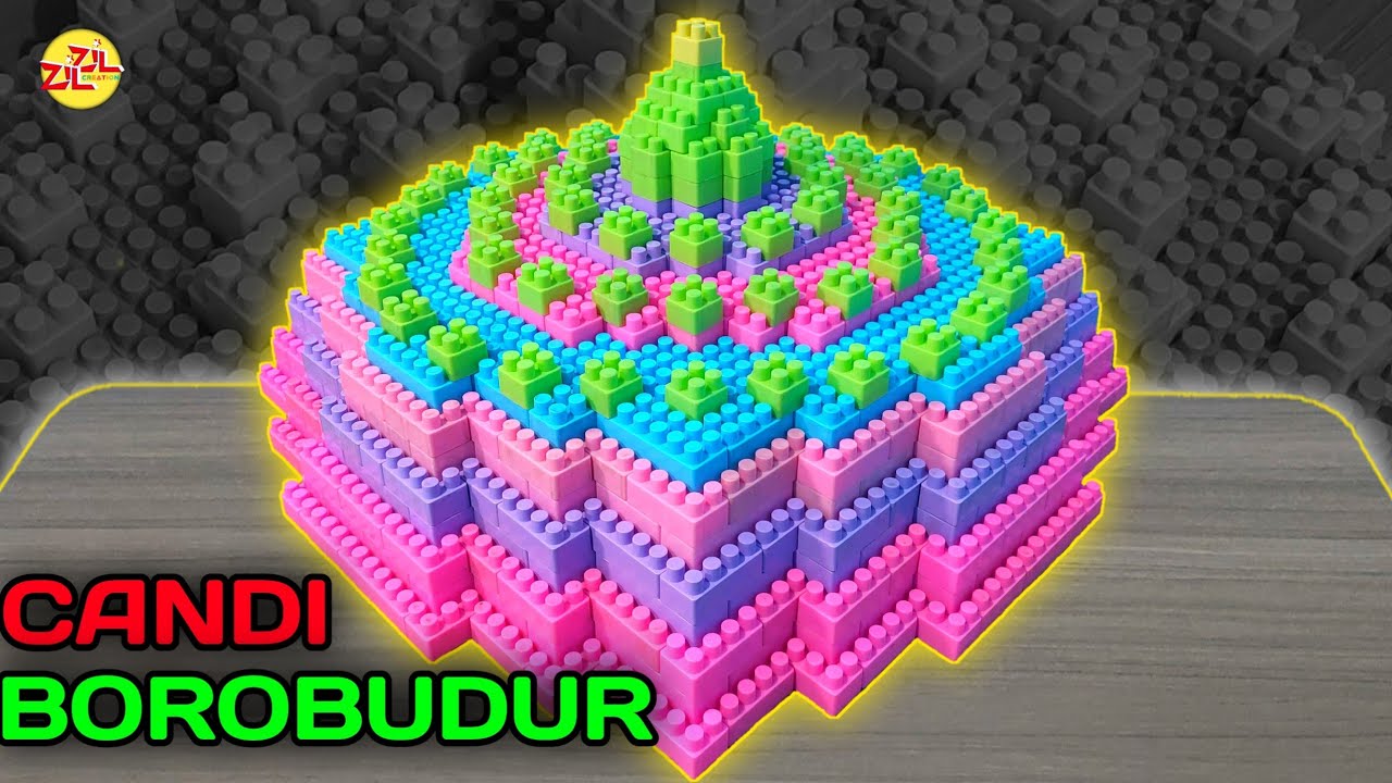 Cara Membuat Candi Borobudur dari Lego | How to make a temple from Lego #satisfying #asmr #lego