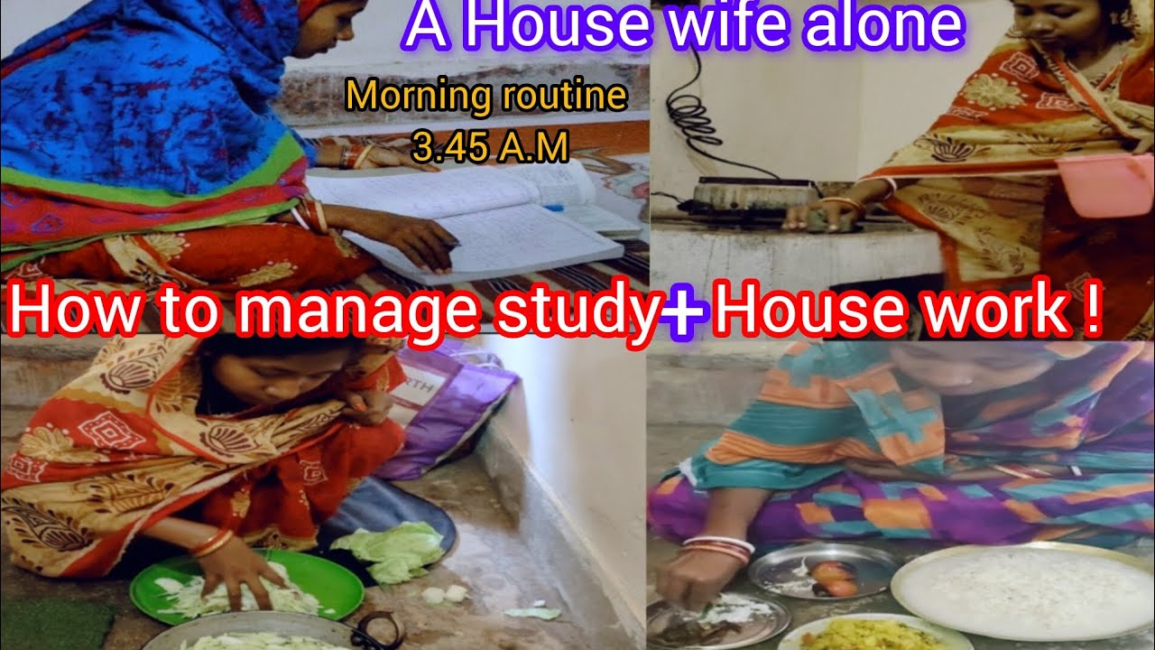 Morning time routine of indian housewife //see how i manage study+house work💯 daily vlogs 
