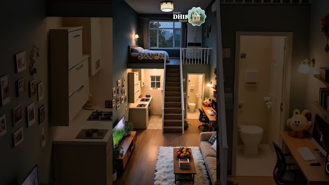 Cozy Lofted Tiny Home Design | Small Space Living Inspiration.#shorts#ytshorts#youtubeshorts#yt#fyp