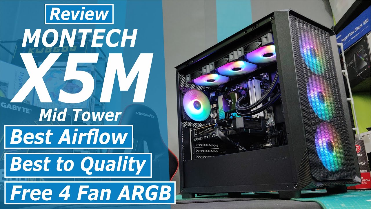 Review Montech X5M M ATX Casing Gaming Recommend di harga 700 Ribuan + Free 4 Fan ARGB