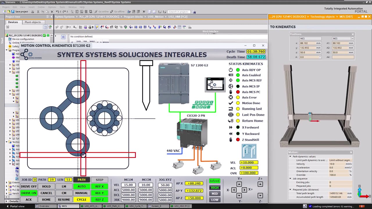 Interpolation | Cartesian Robot PLC S7-1200 G2 |  Sinamics Drives | Siemens Motion Control