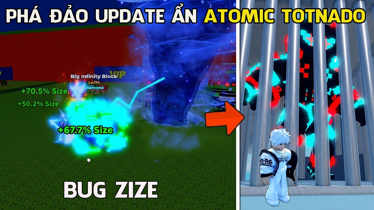 ESCAPE TISUNAMI FOR BRAINROT| PHÁ ĐẢO UPDATE ẨN LỐC XOÁY NGUYÊN TỬ BẤT NGỜ BUG SIZE SIÊU TO KHỔNG LỒ