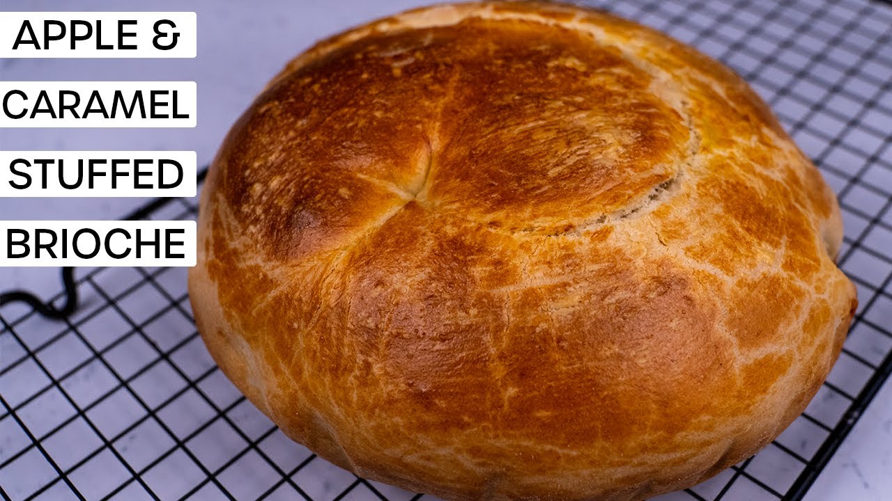 Apple Caramel Stuffed Brioche made with Sourdough Starter
