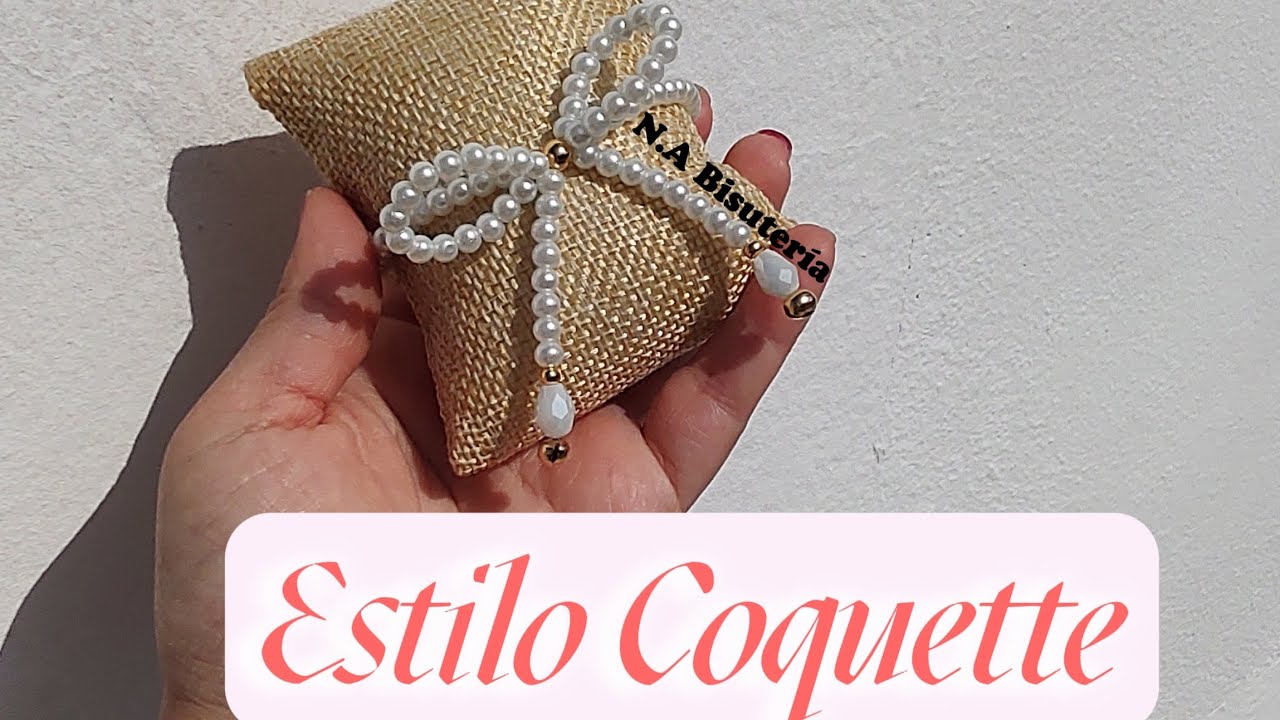 como hacer una pulsera coquette/moño💝