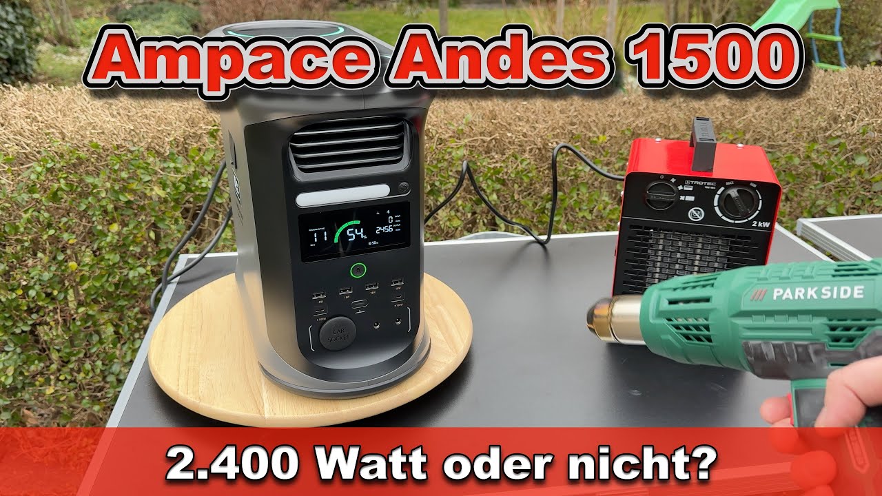 Ampace Andes 1500 – Leistungsstarke tragbare Design - Powerstation für Outdoor & Notstromversorgung