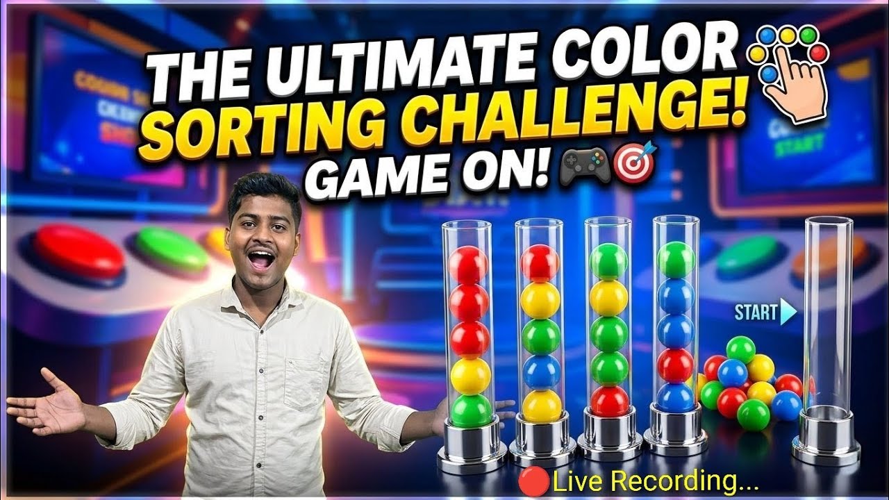 The Ultimate Colour Sorting Challange Game 🎮🎯 | 🔴Live Recording...