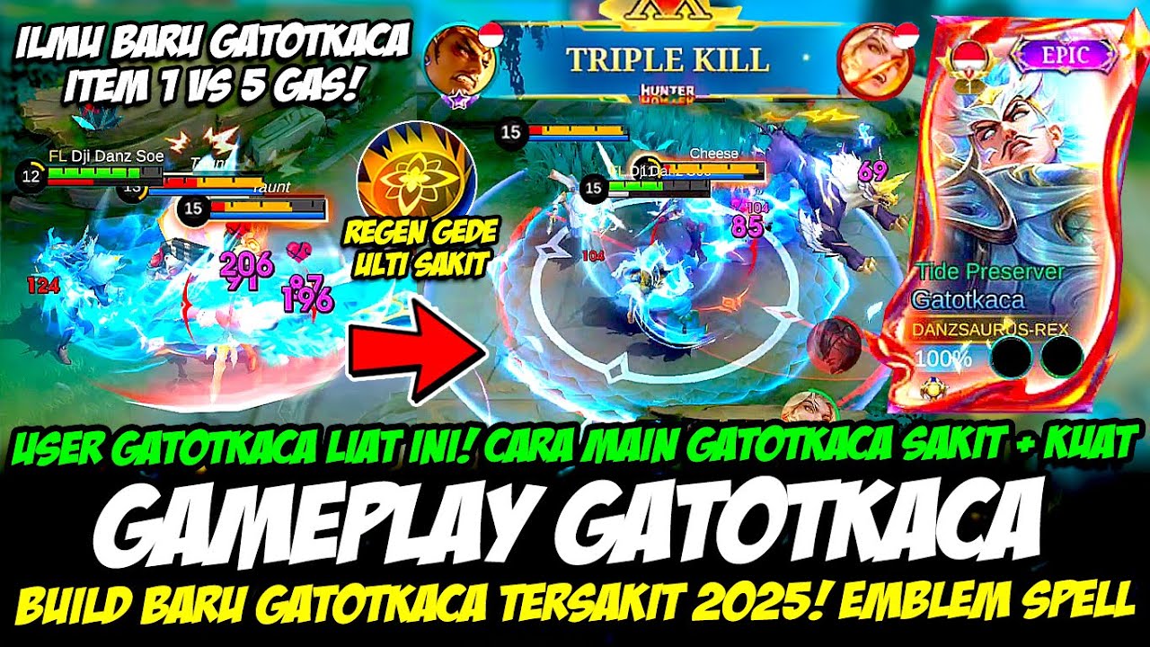 GATOTKACA BUILD BARU❗MAIN GATOTKACA SAKIT + KUAT❗ITEM GATOTKACA TERSAKIT❗GAMEPLAY GATOTKACA