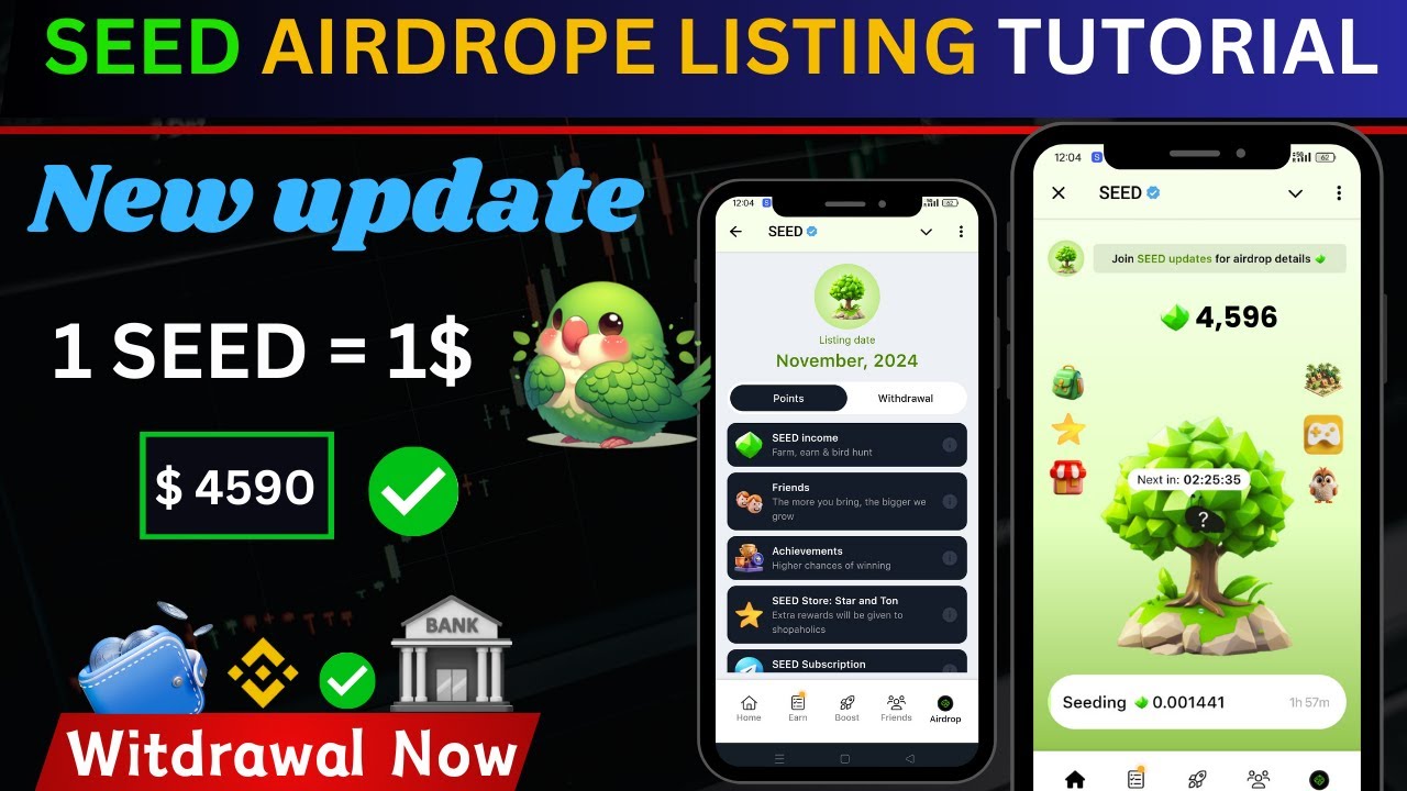 $$ New Project Claim SEED Coin Airdrop BINANCE Listing Date Confirmed Withdraw and Sell Seed Coin.