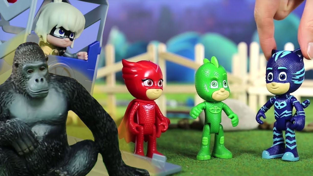 PJ Masks Brinquedos em Português 💜 Animais selvagens! | Desenhos Animados