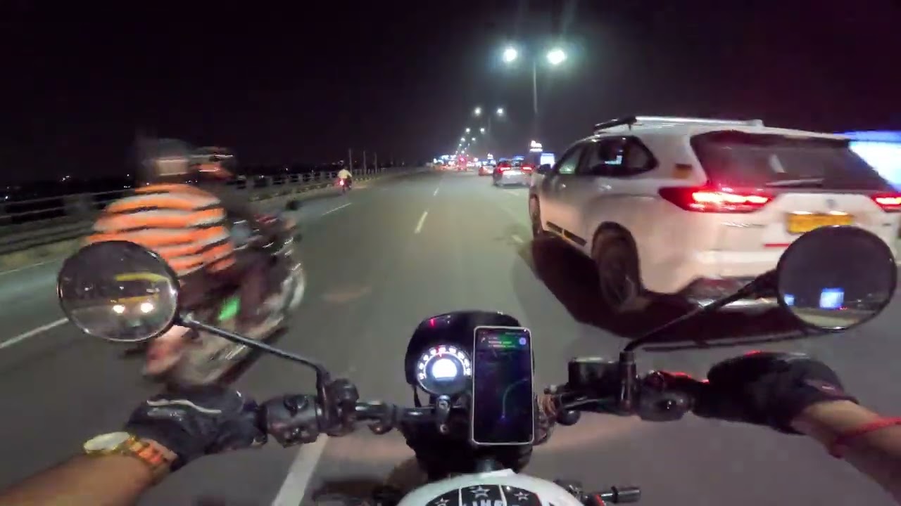 Night Ride From Office to Home on Hunter 350 | Calm City Traffic POV | GoPro Night Motovlog