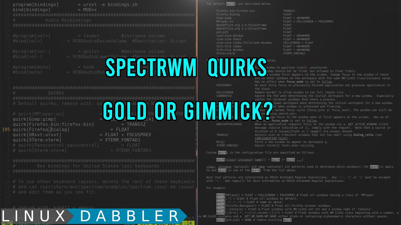 Gain Control of your Applications in SpectrWM with Quirks!