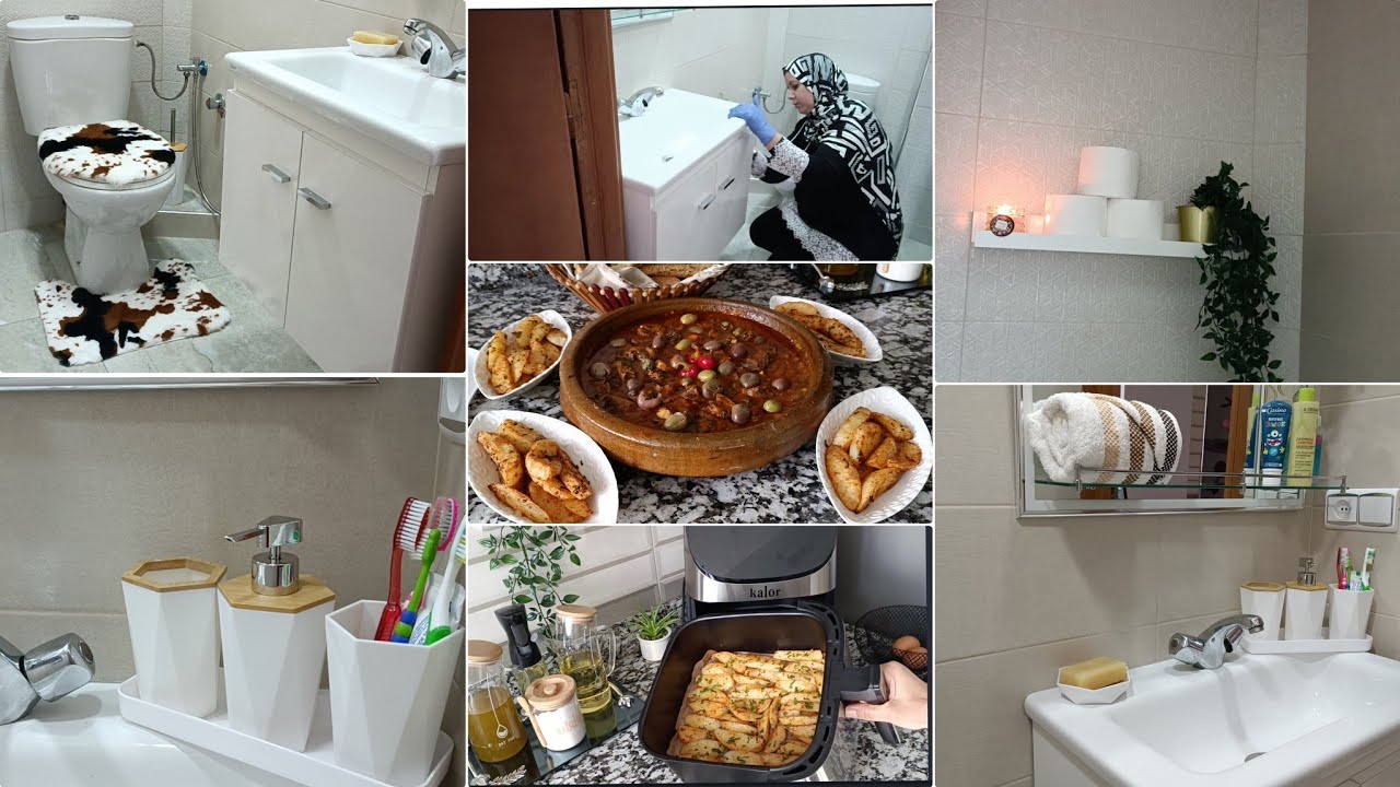 تنظيف وتعطير الحمام💥ديكور جديد لحمامي رجع حمام 5نجوم✨أفكار لغداء ياسلام والثوم غبرة بطريقة بسيطة