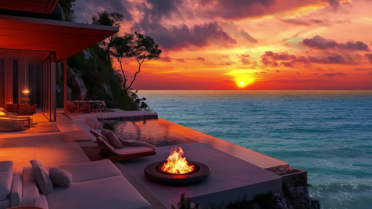 Luxury Ocean Balcony Jazz 🌊✨ Evening Lounge Music for Relax & Focus (3 Hours)