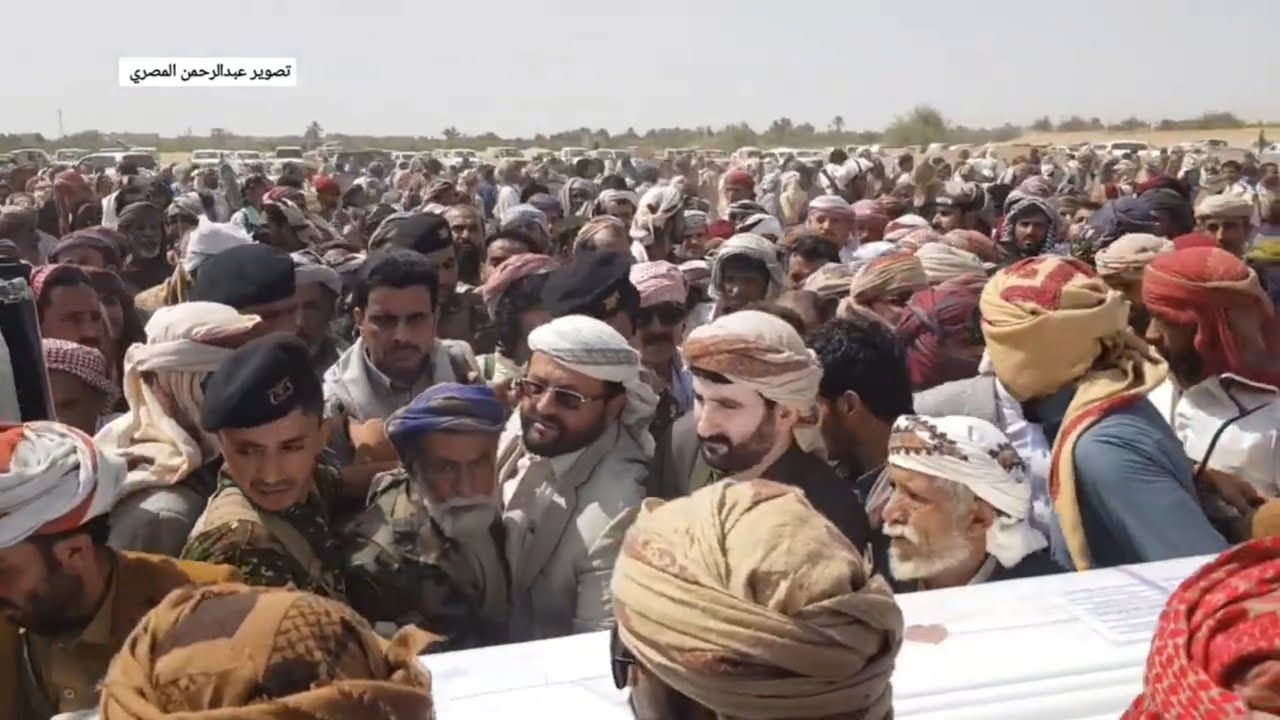 مراسيم تشييع جنازة المرحوم الشيخ احمد عباد شريف مارب اليمن