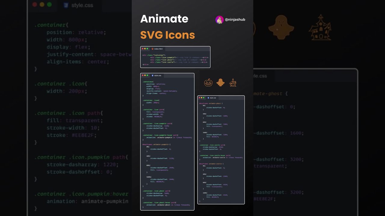 Animate SVG Icons using HTML and CSS | #shorts