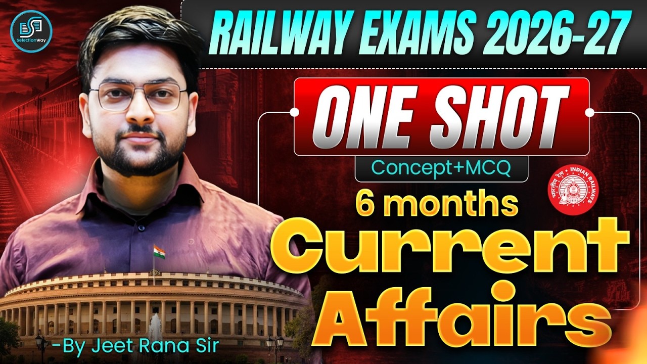 Railway Exams 2026-27 🚆 | 6 Months Current Affairs One Shot | Concept + MCQ by Jeet Rana Sir