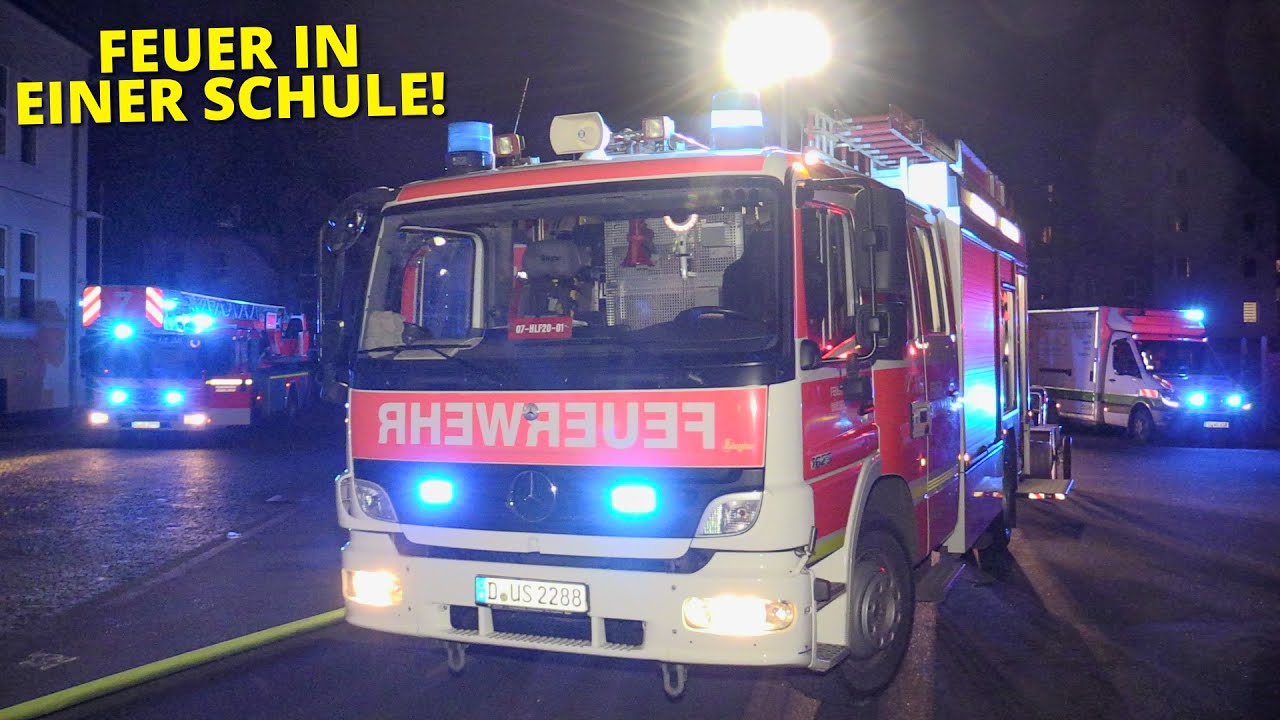 [KELLERBRAND IN EINER SCHULE!] - Kellerr&auml;ume verraucht | Pelletofen brannte | Feuerwehr D&uuml;sseldorf -