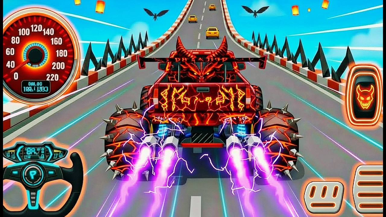 Mega Ramp Monster Car Racing 3D - Extreme Car Stunts -Android Gamepla #MegaRamp #3DGames #CarRacing