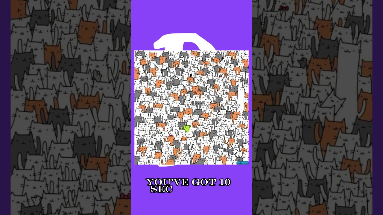 Can you find the bunny hidden among the cats?👀#Shorts #BrainTeaser #SpotTheDifference #FindTheBunny