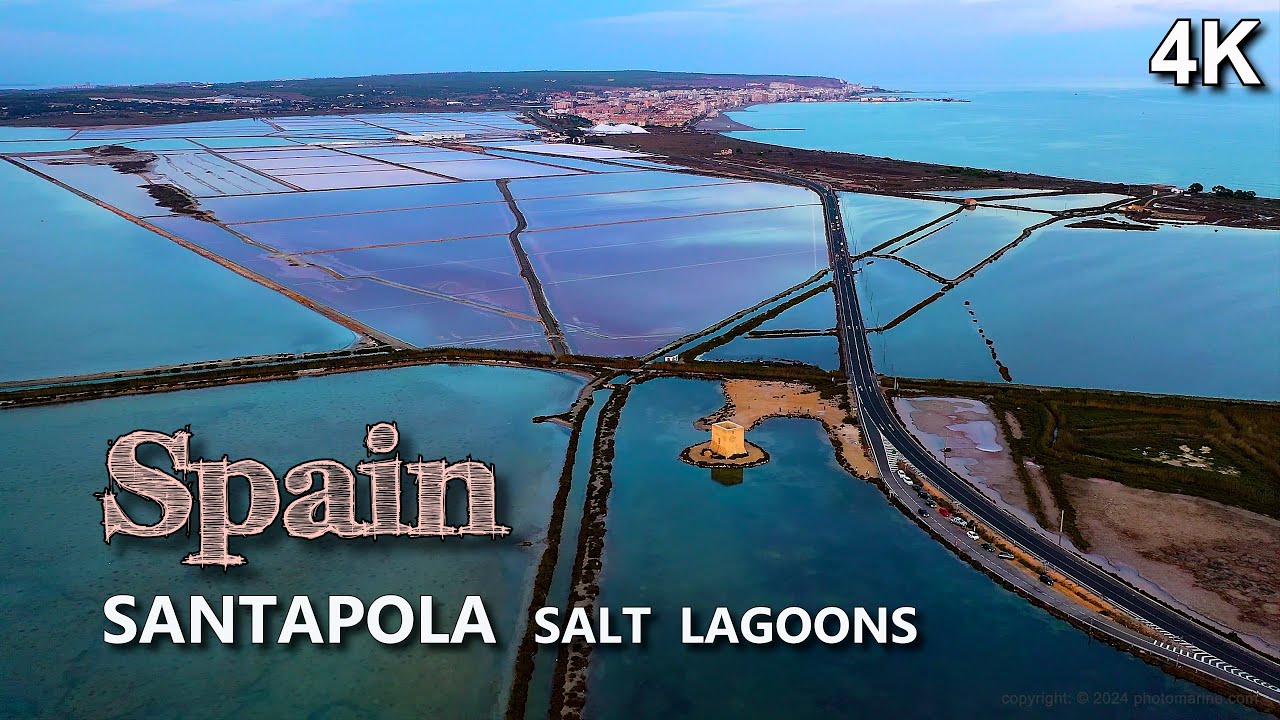 FLY with the 🦩 PINK FLAMINGOS at sunset in the SALT LAKES of Santapola.