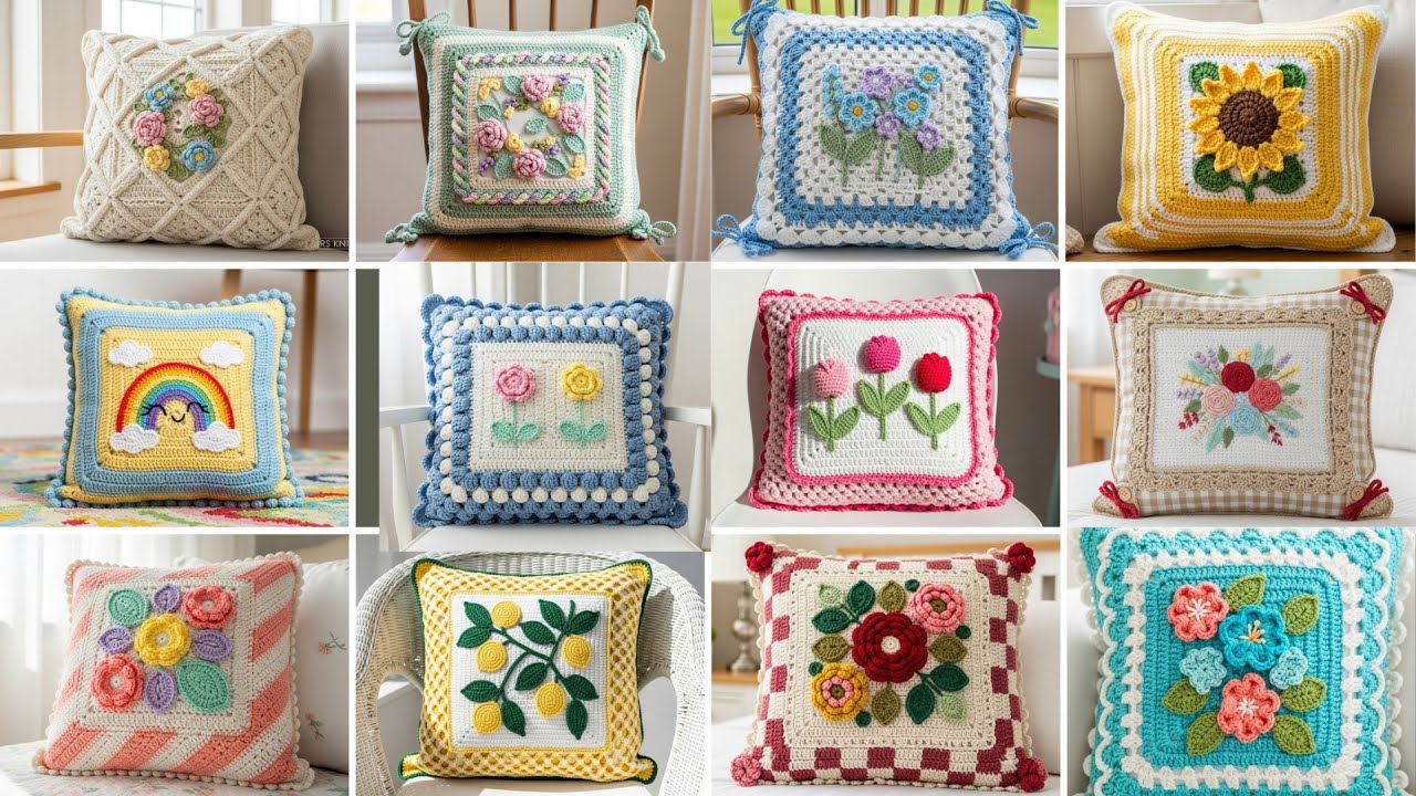 Handmade Crochet Cushion Designs | Bright, Unique & Ultra Realistic 8K Crochet Ideas ✨
