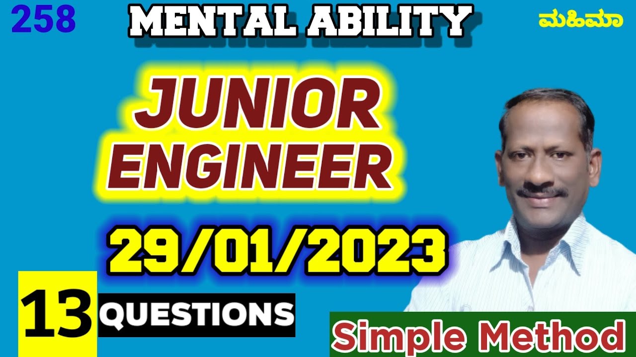 JUNIOR ENGINEER 29/01/2023 Mental ability questions solved with simple tricks