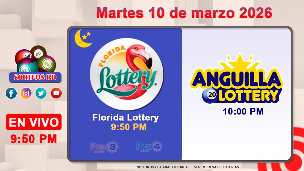 Florida Lottery y Anguilla Lottery EN VIVO | Martes 10 de marzo 2026 #floridalottery ​
