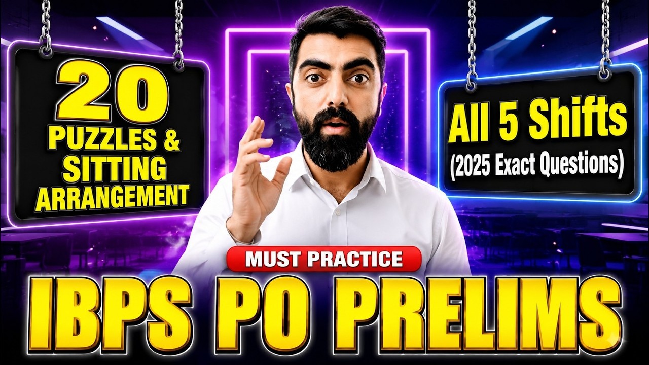 🚀IBPS PO PRE 2026:  All 5 Shifts - 20 PUZZLE SETS⚡| By Dhruva Sir