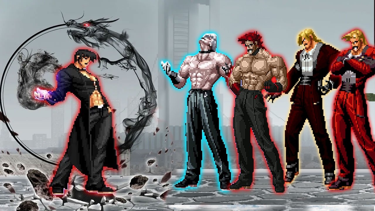[Mugen KOF] Orochi Iori BF Remake Vs Multipower Bosses Rugal Team