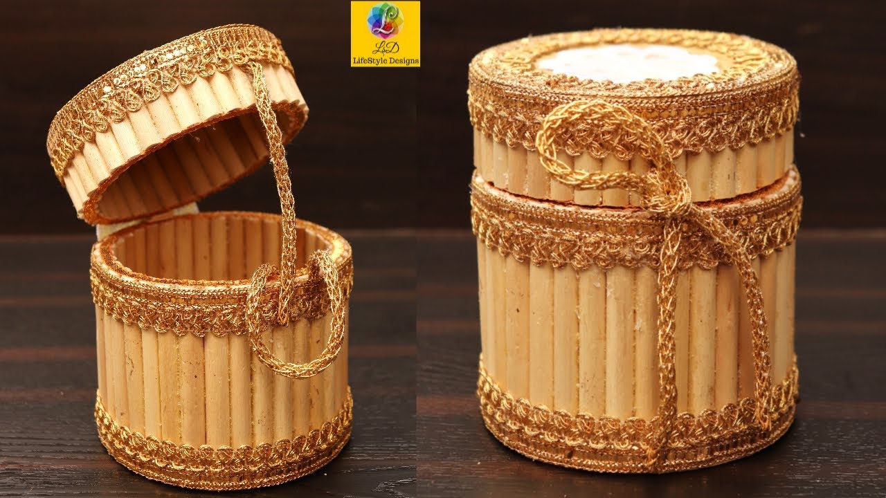 Jewellery Box Making with Jute Sticks | DIY Handmade Jewellery Organizer | Best of Home Decor Idea