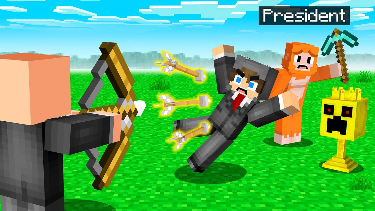 Protect the PRESIDENT in Minecraft Hunters vs Speedrunners