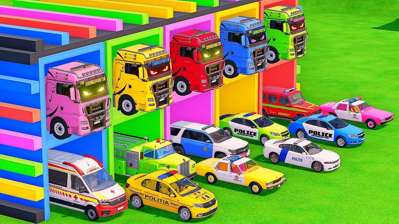 TRANSPORTING ALL POLICE CARS & EMERGENCY AMBULANCE VEHICLES WITH MERCEDES-BENZ TRUCKS | FS22 #042