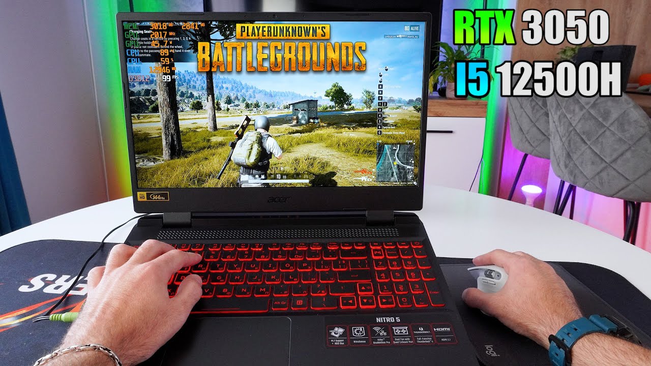 PUBG: Battlegrounds | Acer Nitro 5 RTX3050, i5 12500H POV игровой процесс тест, бенчмарк, произво...