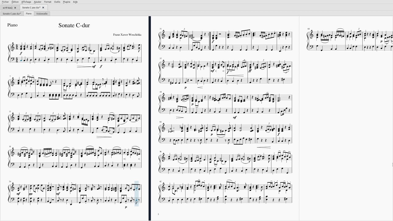 Woschitka, Franz Xaver Cello Sonata in C-dur (Piano Part)
