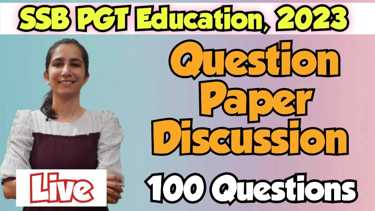 Question Paper Discussion |SSB PGT Education, Odisha 2023 | By Ravina @InculcateLearning