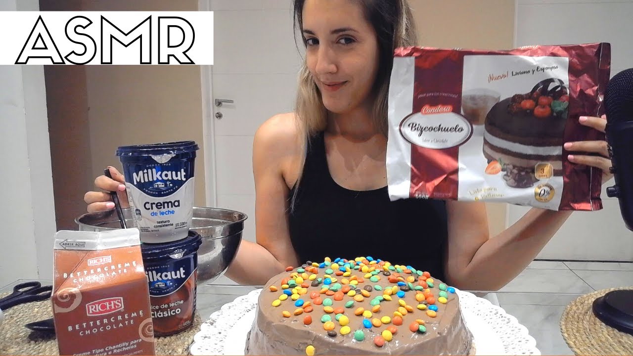 ASMR español - Rellenando TORTA y Decorándola  / filling birthday cake SOFT SPOKEN