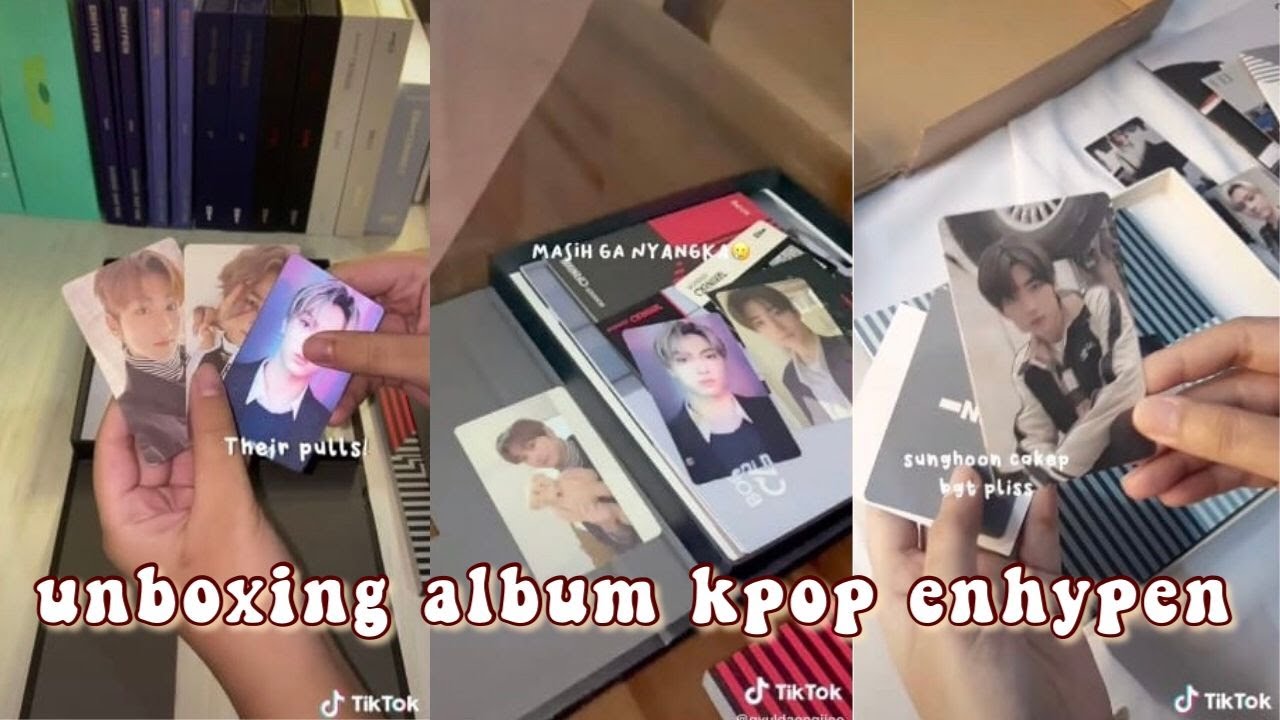 unboxing/unpacking album kpop enhypen [ a s m r ] , relaxing , sound on┊tiktok compilation 💟🍵