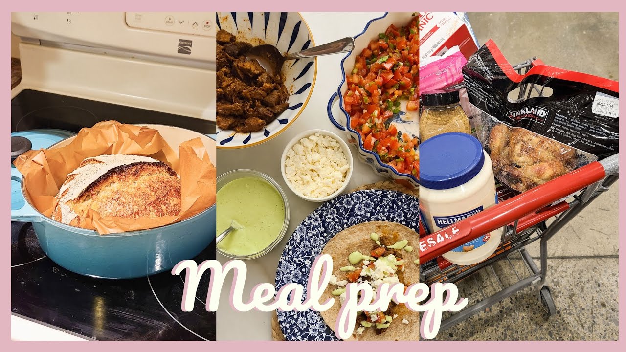Mealprep & haul Costco 🌯 Pain sourdough, burritos déjeuner, chili à la dinde, tacos boeuf braisé