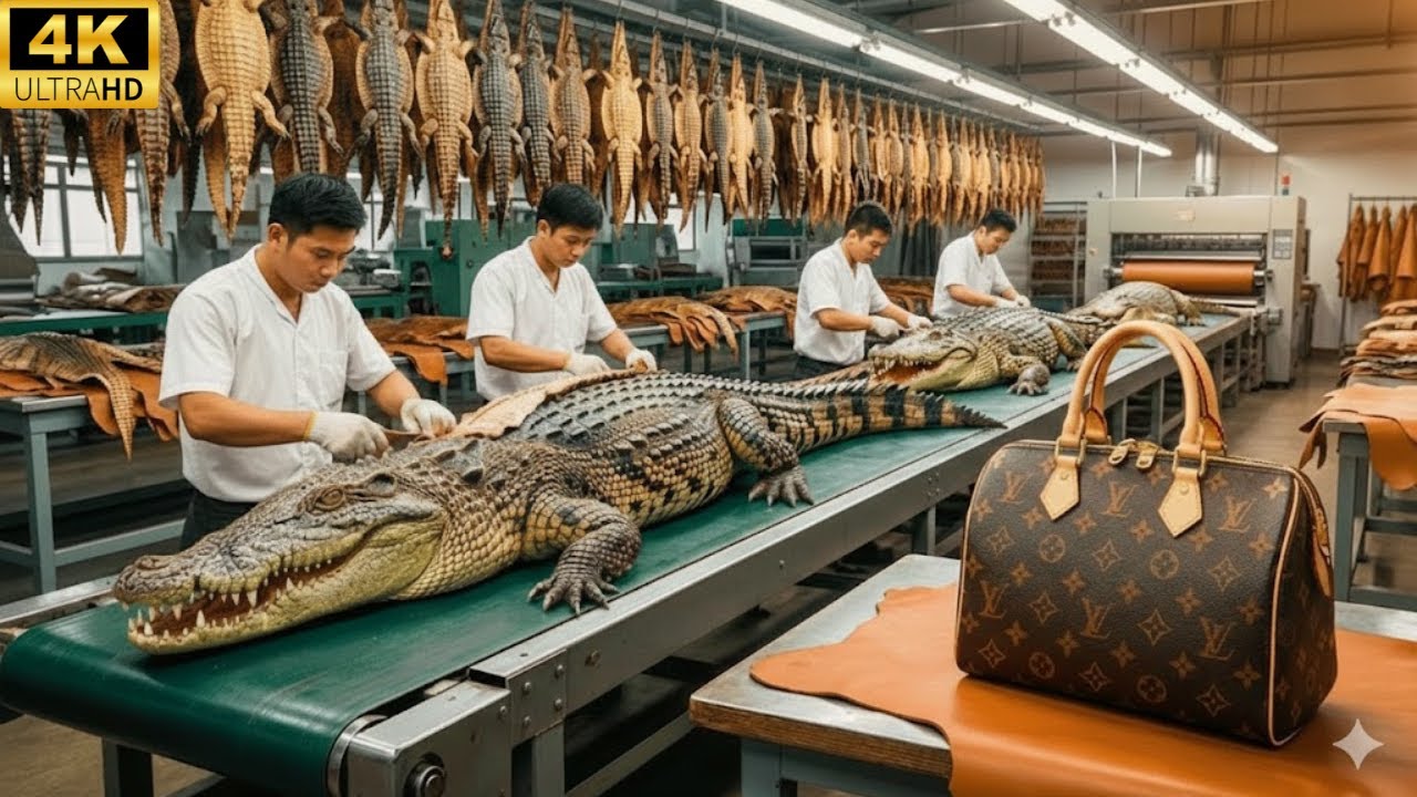 Inside a High-End Crocodile Bag Factory: Luxury Production Line