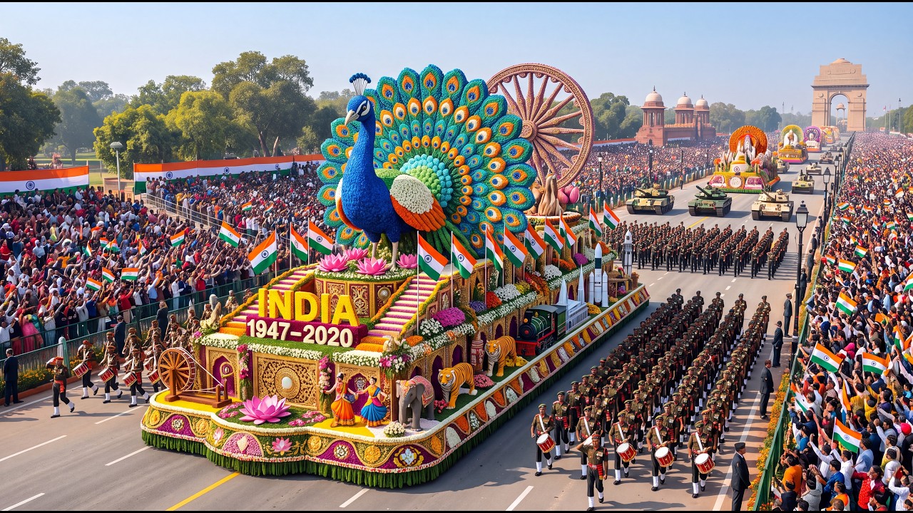 🇮🇳 India Through the Decades 1947&ndash;2020 | Grand Independence Day Floats & Military Parade