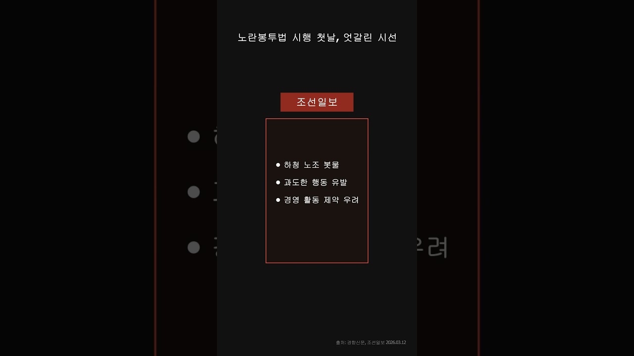 [같은 뉴스, 다른 세상] 노란봉투법 시행 첫날, 상생의 틀인가 경영 제약인가