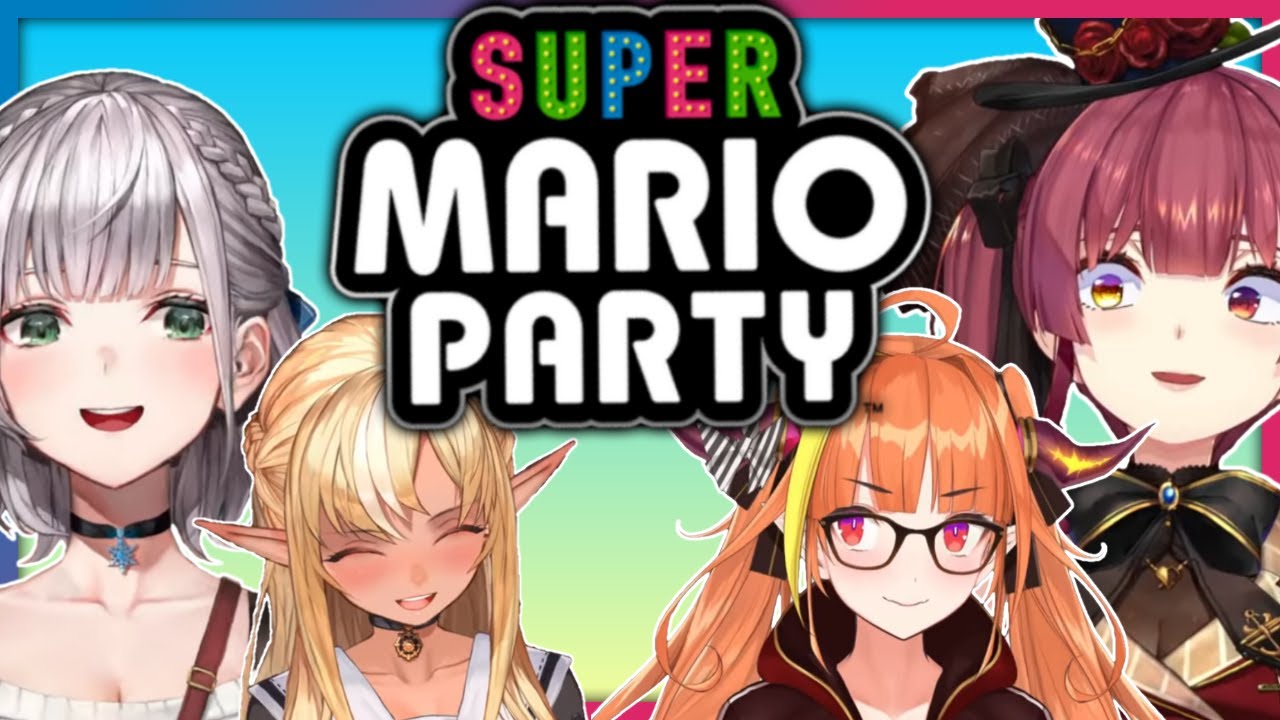 The greatest Mario Party collab yet? (ft. Coco, Marine, Noel & Flare)【Hololive / ENG SUB】