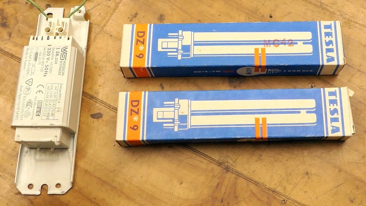 Retro zářivky Tesla DZ 9W, povídání o tlumivkách