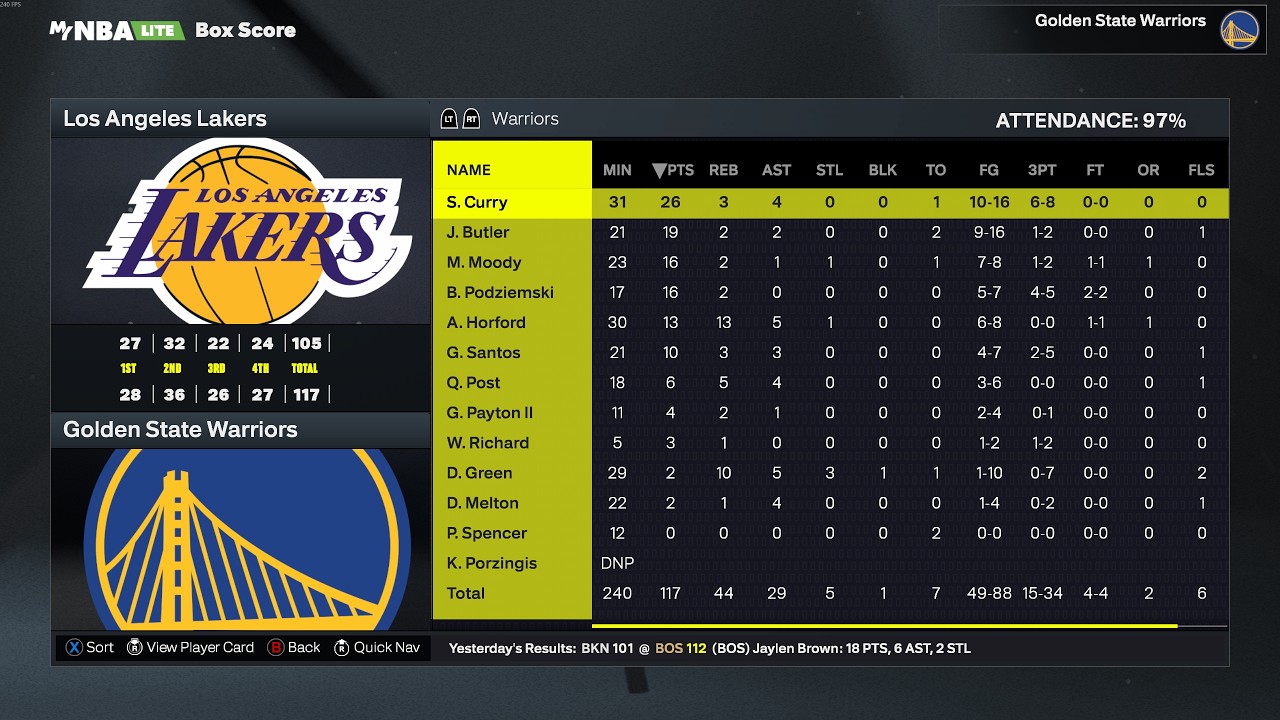 NBA 2K26 Los Angeles Lakers vs Golden State Warriors  (PC) GAMEPLAY [4K UHD] (5090)