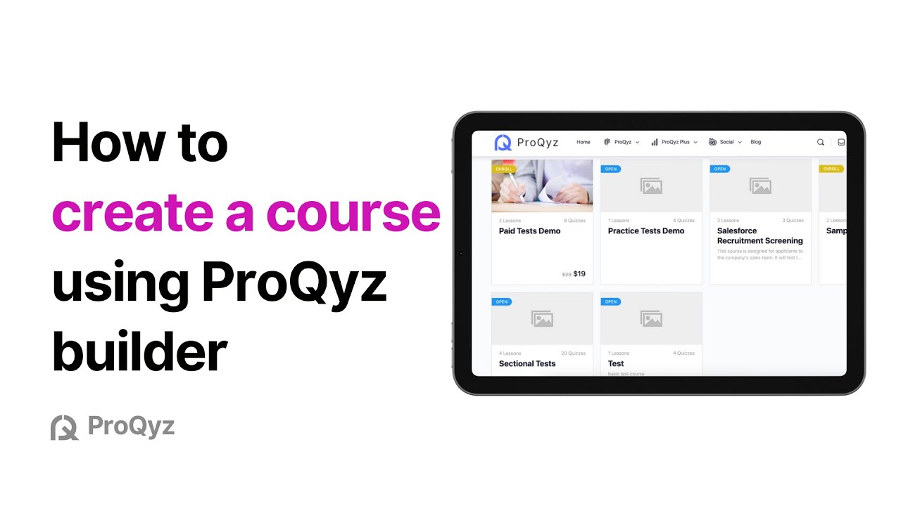 Creating Course : ProQyz Tutorial