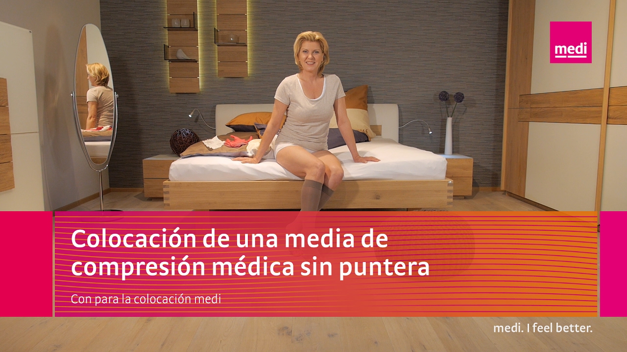 Colocación de una media de compression médica sin puntera